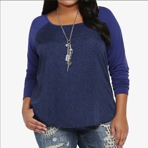 ⚡️Torrid Blue Leopard Raglan Tee Shirt Blouse